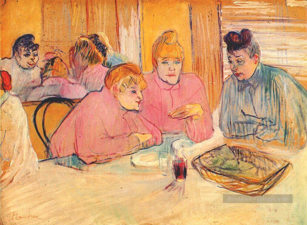 prostituées autour d’une table Toulouse Lautrec Henri de Peintures à l'huile